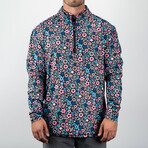 Moonlight Flower Power Pullover // Blue + Pink (S)