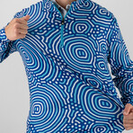 Pacific Ripple Quarter Zip // Blue Swirl (L)