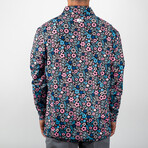 Moonlight Flower Power Pullover // Blue + Pink (S)