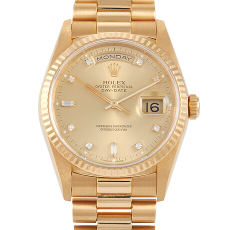 Rolex Day-Date 36 Yellow Gold Diamond President Automatic // 18238 // Pre-Owned