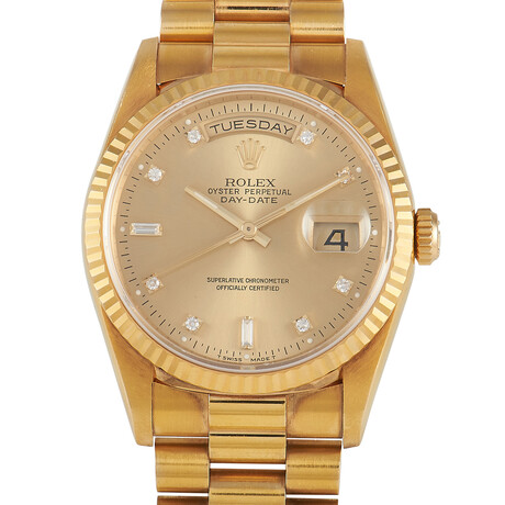 Rolex Day-Date 36 Yellow Gold Diamond Automatic // Partial Serial: X629 // 18238 // Pre-Owned