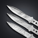 Lot Of 3 // Damascus Throwing knives // 2020