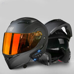 Bluetooth Motorcycle Helmet // Burnt Orange Visor // Black (M)