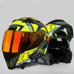 Bluetooth Motorcycle Helmet // Burnt Orange Visor // Yellow (L)