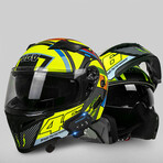 Bluetooth Motorcycle Helmet // Clear Visor // Yellow (L)