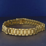 18K Solid Gold Presidential Style High Polish Watchband Bracelet // 10MM