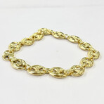 14K Solid Gold Puff Mariner Bracelet // 10MM