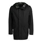 Men's Raincoat // Black + Camo (L)