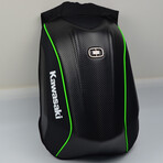 Stewart Motorcycle Backpack // Black + Green