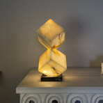 Hourglass White Onyx Lamp