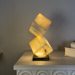 Hourglass White Onyx Lamp