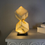 Hourglass White Onyx Lamp