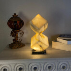 Hourglass White Onyx Lamp