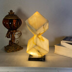 Hourglass White Onyx Lamp