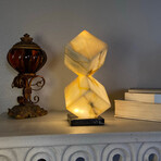 Hourglass White Onyx Lamp