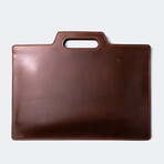 Flat Design Leather Portfolio // Large // Brown