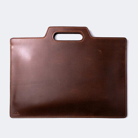 Flat Design Leather PortfolioMedium (36x30cm) // Brown