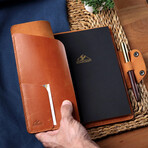 A5 Notebook Organizer Leather Case // Notebook İncluded // Cognac