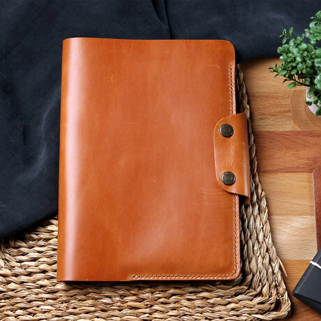 A5 Notebook Organizer Leather Case // Notebook İncluded // Cognac