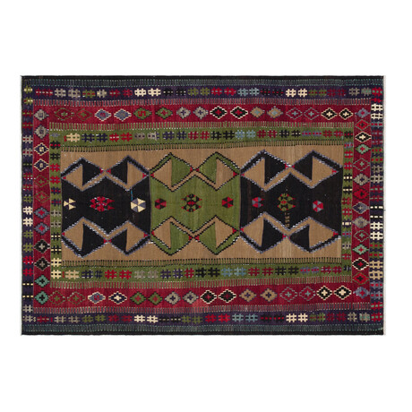 Hand Woven Vintage Rug // Multicolor // 4.75' x 6.75'