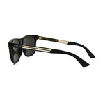 Men's Square Plastic Sunglasses // Black & Gold + Gray
