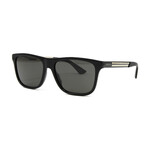 Men's Square Plastic Sunglasses // Black & Gold + Gray