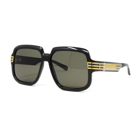 Men's Square Plastic Sunglasses // Black + Gray