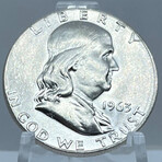 1963 D BU Roll Franklin Half Dollars // Roll of 20