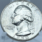 1950 S BU Roll Washington Quarters // Roll of 40