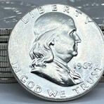 1963 P BU Roll Franklin Half Dollars // Roll of 20
