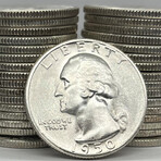 1950 S BU Roll Washington Quarters // Roll of 40
