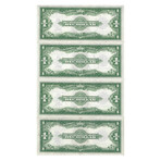 1923 $1 Silver Certificates 4 Consecutive with Change Over Pair // # 574 - 577