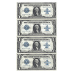 1923 $1 Silver Certificates 4 Consecutive with Change Over Pair // # 574 - 577