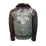 Top Gun® "Victory" Wool-PU Jacket // Brown (XS)