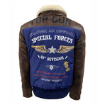 Top Gun® "Fighter Wings" Wool-PU Jacket // Brown (L)