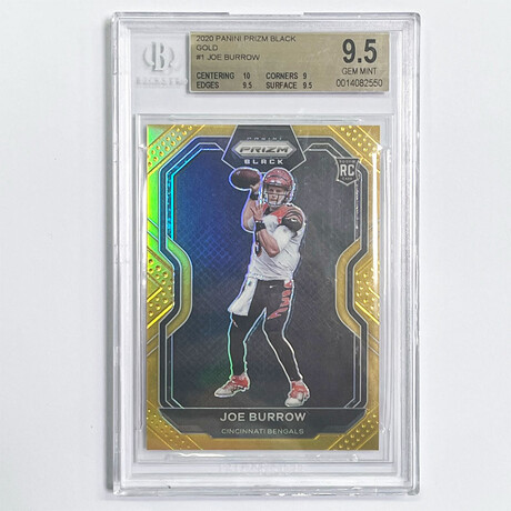 Joe Burrow 2020 Panini Prizm Black Gold Rookie Card #04/10 - BGS 9.5