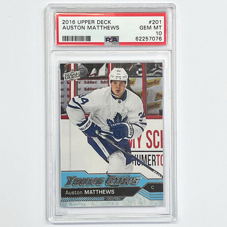 Auston Matthews 2016-17 Upper Deck Young Guns Rookie Card - PSA 10
