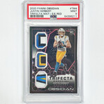 Justin Herbert 2020 Panini Obsidian Trifecta Material Red Rookie Card #08/10 - PSA 9