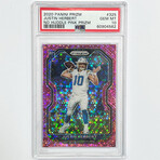 Justin Herbert 2020 Panini Prizm No Huddle Pink Rookie Card #7/15 - PSA 10