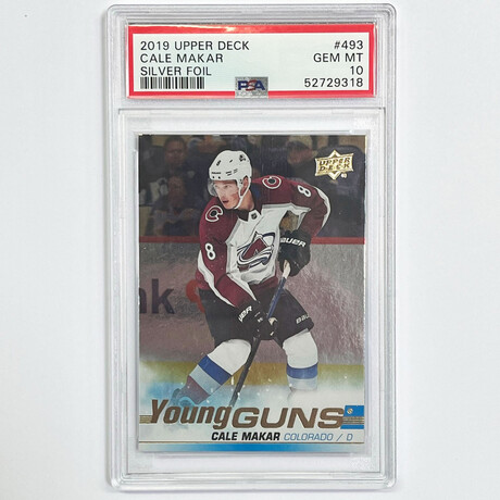 Cale Makar 2019-20 Upper Deck Young Guns Silver Foil Rookie Card - PSA 10