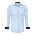 Seda Long Sleeve Button Up // Light Blue (XL)