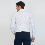 Krakow Long Sleeve Button Up // White + Navy (XL)
