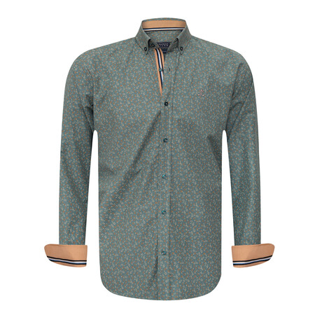 Mechelen Long Sleeve Button Up // Green (3XL)