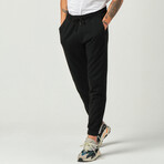 Half Mesh Sweatpants // Black (S)