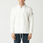 Zippered Polo Neck Sweatshirt // Off White (XL)