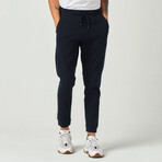Half Mesh Sweatpants // Navy (L)