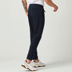 Reflector Striped Sweatpants // Navy (M)