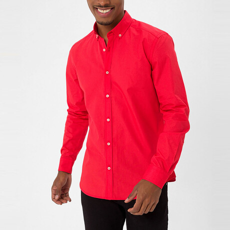 Mx50 Long Sleeve Button Down // Red (S)