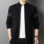 Albert Zippered Sweater Jacket // Black (2XL)