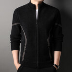 Konnor Zippered Sweater Jacket // Black (L)